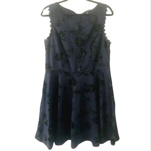 City Studios Navy and Black Floral Dress